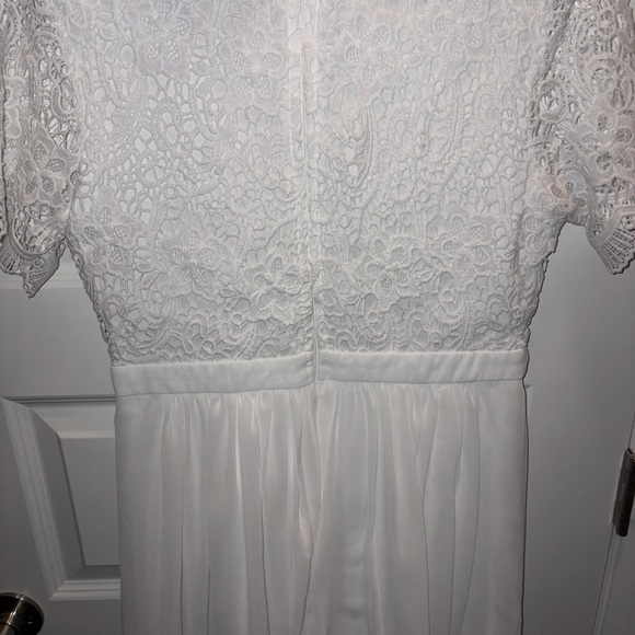 Lulu's Angel in Disguise White Lace Skater Cocktail Scalloped Dress - Picture 5 of 5